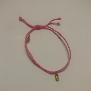 pink pura vida bracelet with pineapple charm